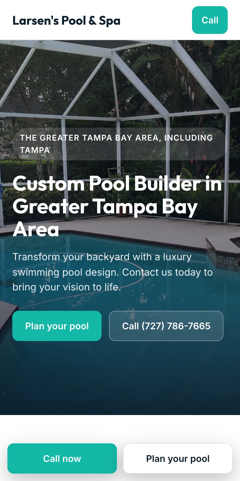 The same homepage on a phone